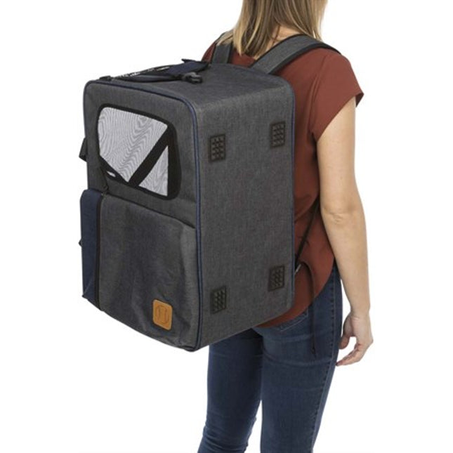 Trixie Ryggsäck Tara 2-i-1 – 25 × 38 × 50 cm, max Under 7 kg, Grå/blå